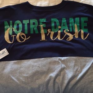 Custom made Notre Dame Long Sleeve Shirt BNWT